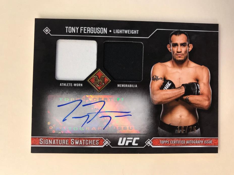 TONY FERGUSON 2017 Topps UFC Museum Collection AUTO Dual Patch Jersey Card 18/25