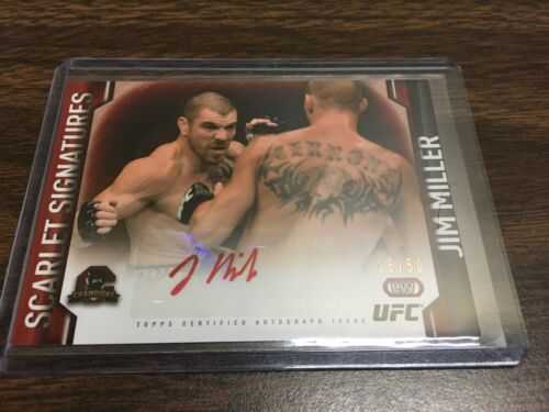JIM MILLER 2015 TOPPS UFC CHAMPIONS SCARLET SIGNATURES RED AUTO #28/50