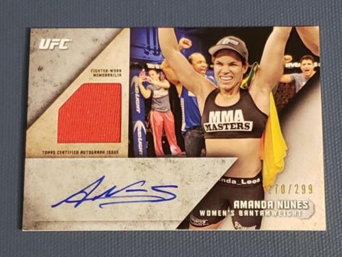 Amanda Nunes Relic Auto 270/299 2015 Topps UFC Knockout Autograph #KAR-AN