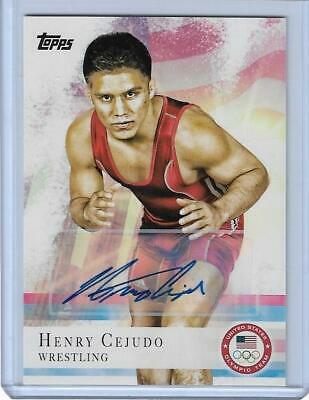 2012 TOPPS OLYMPIC HENRY CEJUDO AUTOGRAPH ROOKIE WRESTLING CARD #33 ~ MMA ~ UFC