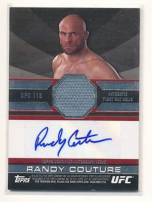 2011 TOPPS UFC 118 Randy Couture / Frankie Edgar Fight Mat Relic / Auto #21/25