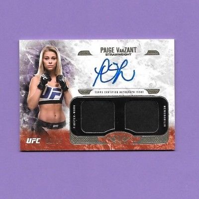 2017 Topps UFC Knockout Tier One RED Auto Dual Relic Card PAIGE VANZANT 08/25