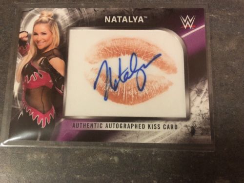 2018 Topps WWE Natalya Silver Auto Kiss Card /25