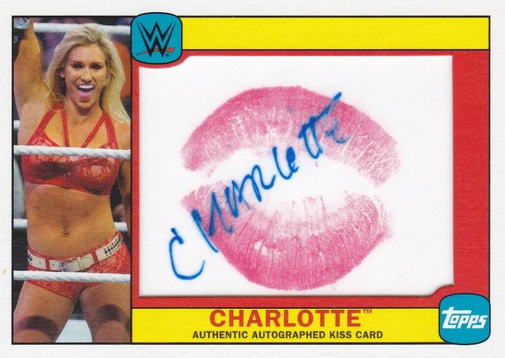 CHARLOTTE FLAIR - 2016 Topps Heritage WWE Diva Autograph KISS Card AUTO 11/25