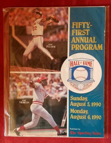 1990 Baseball HOF Induction Program Jim Palmer Joe Morgan