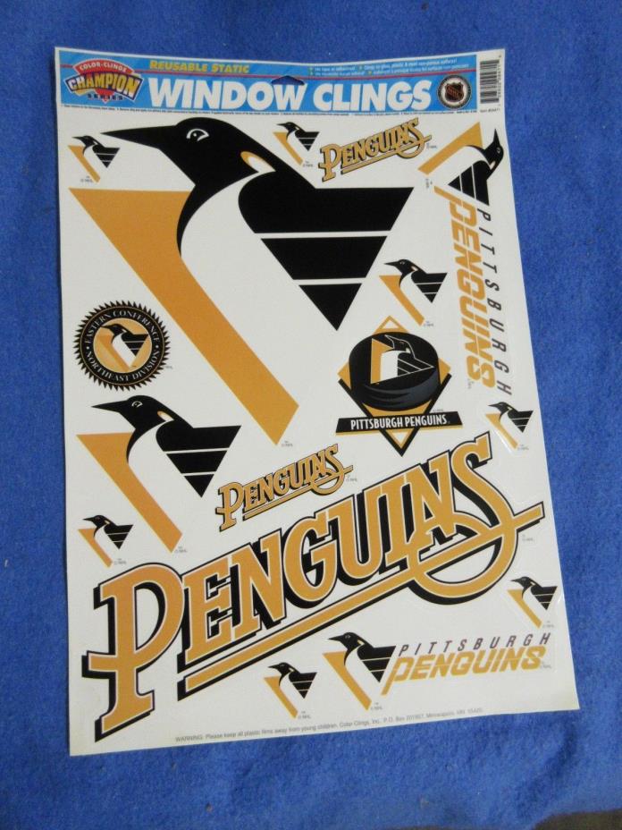 Pittsburgh Penguins  Window Stickers by Champion, Color Clings, Static Stickers