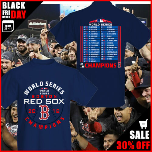 Men's Boston Red Sox 2018 World Series Champions Sinker T-Shirt Navy Cotton S-6X