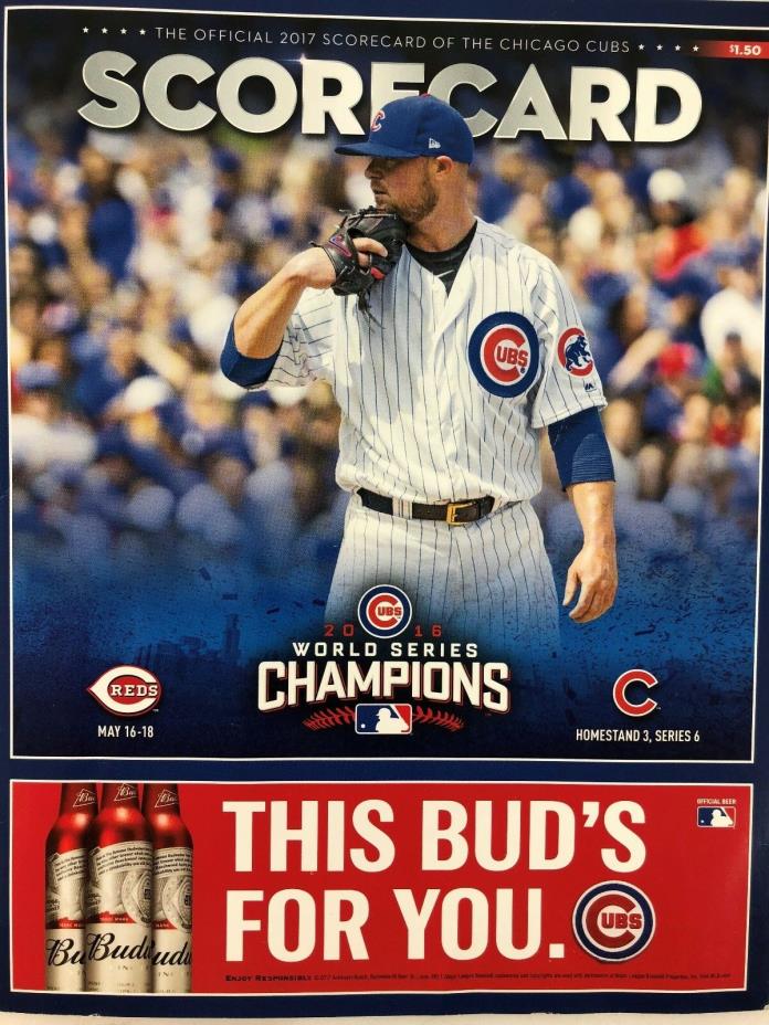 JON LESTER Cover 2017 Iowa Cubs AAA Chicago Scorecard