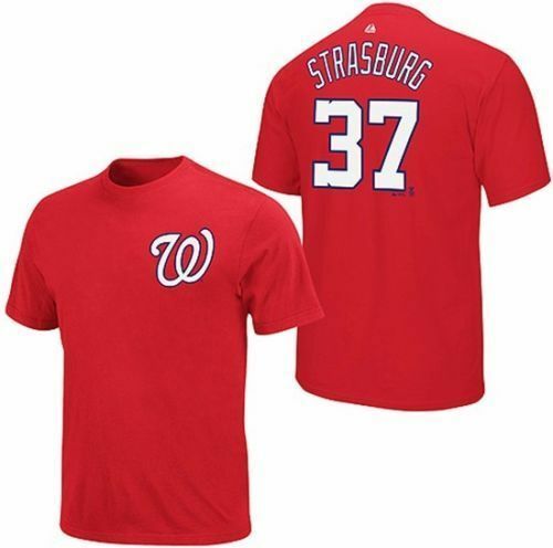 New Men's  MLB Washington Nationals  Strasburg #37 Majestic Player T-Shirt 6XL