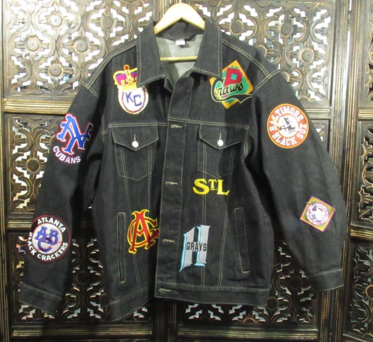 Negro Leagues Baseball Museum XL Dark Blue Denim Jacket W Patches