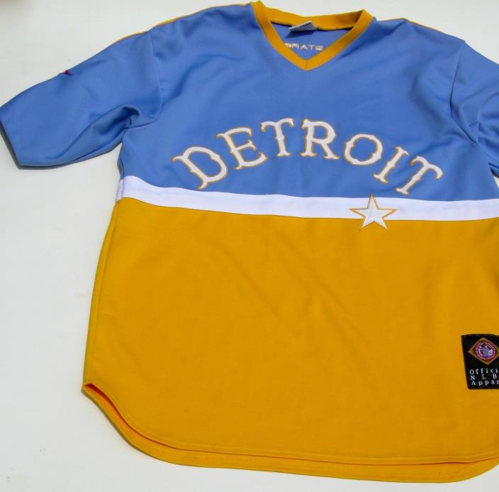 Detroit Stars Mens XL Jersey Negro League Baseball Michigan Replica Yellow Blue