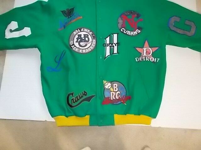 Green with Yellow Ribbing Headgear Negro Leagues Baseball Museum Jacket Size 5X