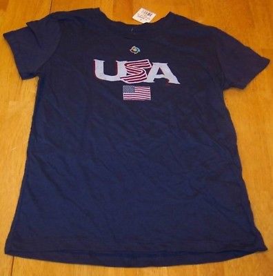 Women's TEEN JR'S USA WORLD BASEBALL CLASSIC T-Shirt SMALL FLAG NEW w/ TAG