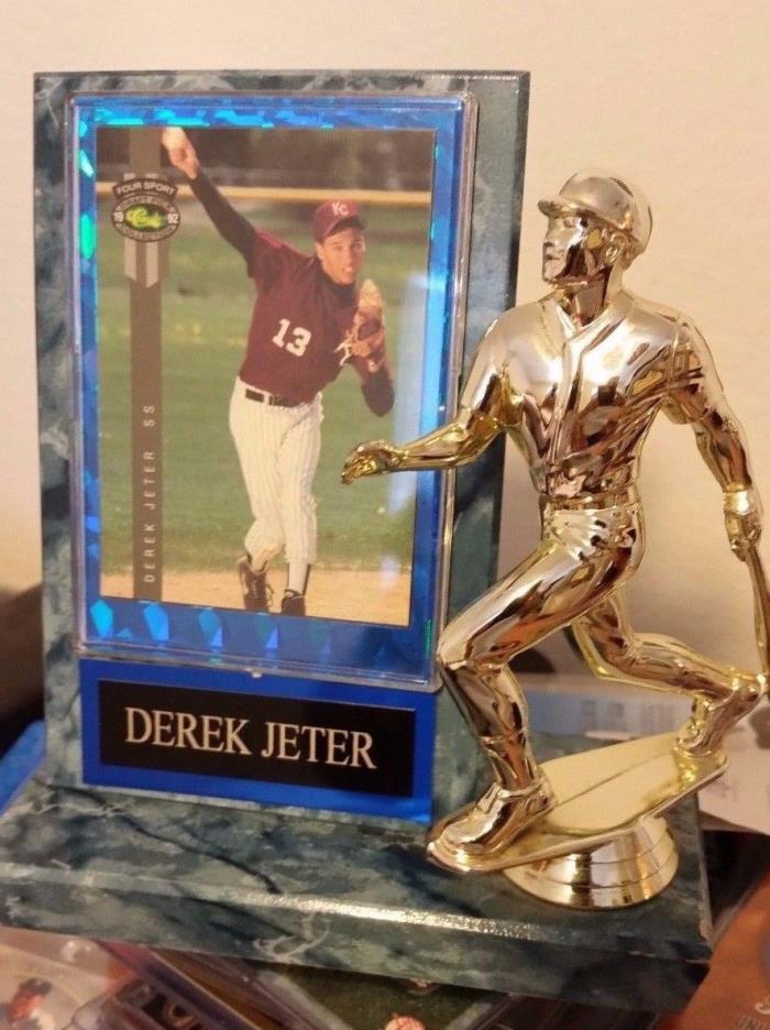 NY Yankees Original Derek Jeter 1992 Draft Pick Rookie Trophy Great Gift Idea