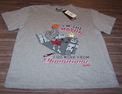 AND1 BASKETBALL I Do Work From Downtown T-Shirt YOUTH MEDIUM 10-12 NEW w/ TAG