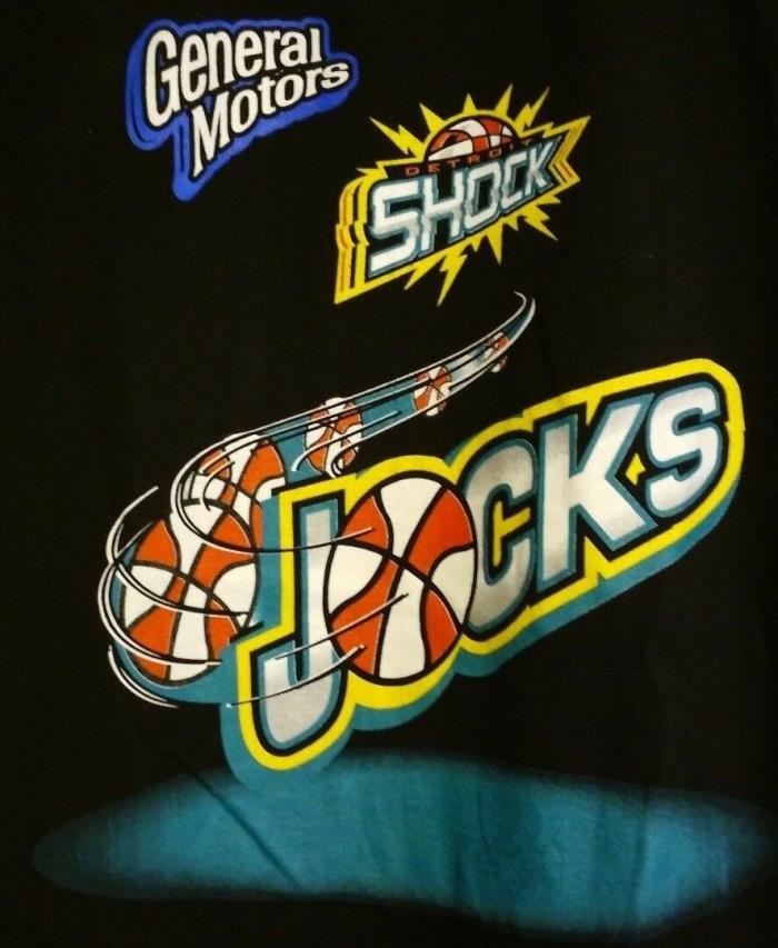 CHAMPION GM DETROIT SHOCK JOCK T-SHIRT LARGE BLACK WNBA BASKETBALL