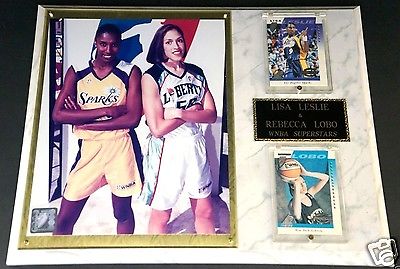 LISA LESLIE & REBECCA LOBO WNBA Photo Plaque Frame Display With Rookie RC Card