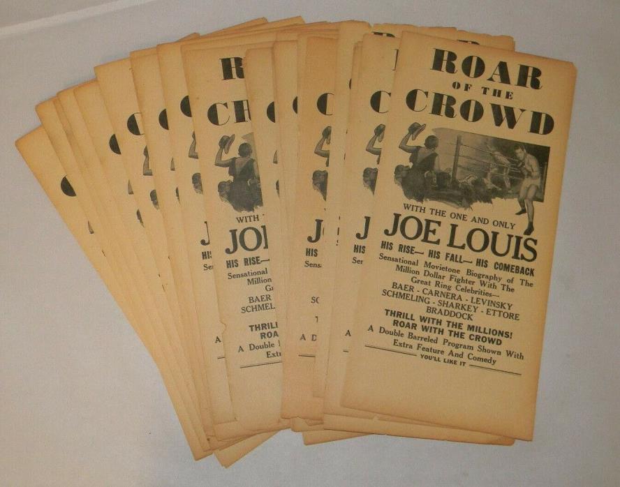 Lot of 41 Vintage Original Roar of the Crowd Joe Louis Advertisement Paper Flyer
