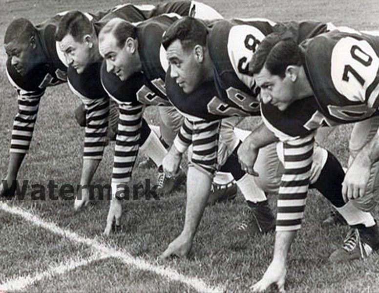 CFL 1960's Hamilton Tiger Cats Defense  Mosca Barrow Black & White 8 X 10 Photo