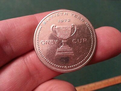 1972 CFL Grey Cup Collector Coin - 60th Year Cdn Football HOF - Rare!