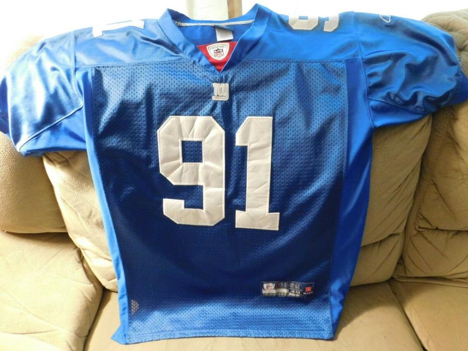 New York Giants Justin Tuck #91 Sewn Lettering Jersey Blue Adult Size 48 NFL