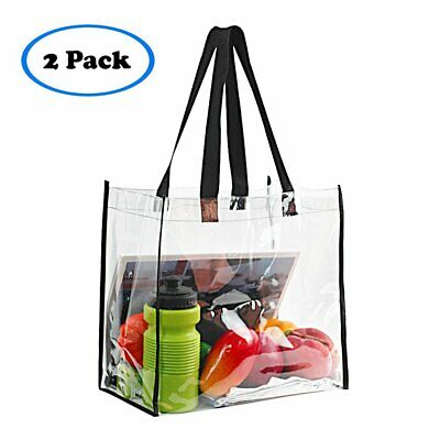 2-Pack Stadium Approved Clear Tote Bag Security Travel 