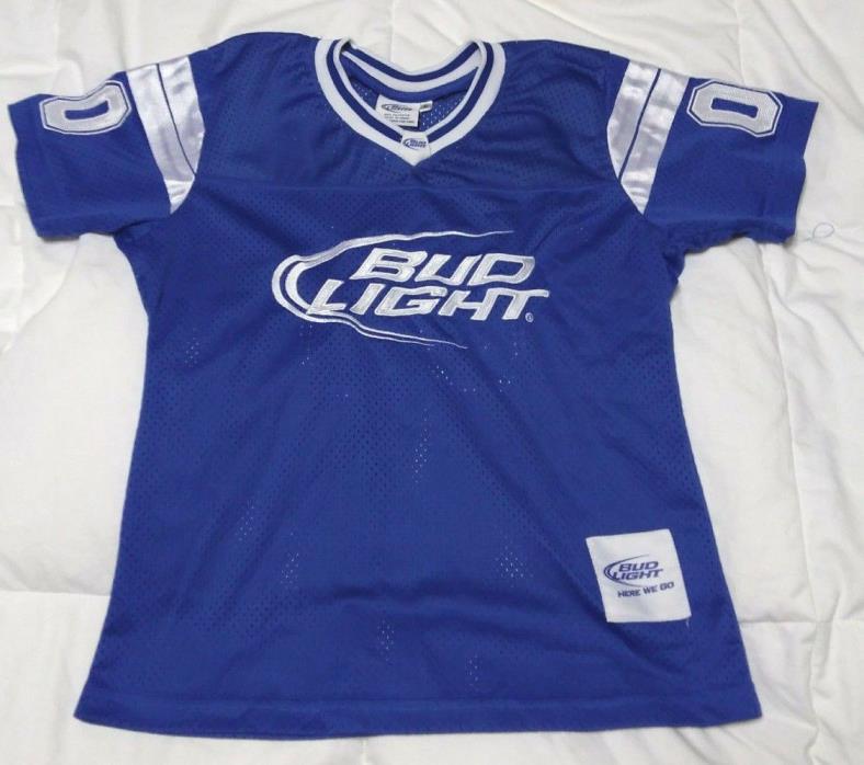 Bud Light Beer Blue Mesh Football Jersey Youth Size M Medium #00