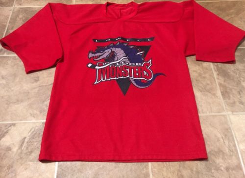 Lowell Lock Monsters Defunct AHL Hockey Jersey Boys Youth Small CCM Hurricanes