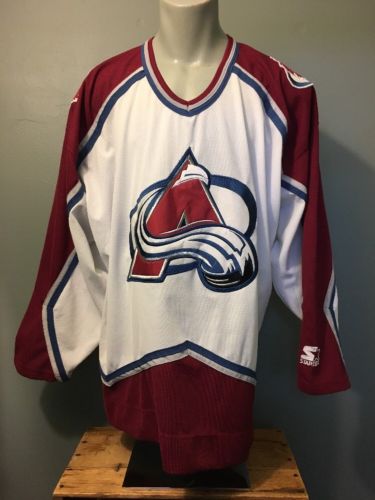 Vtg 90s Starter Colorado Avalanche NHL Hockey Jersey Mens XXL Uniform Shirt Sewn