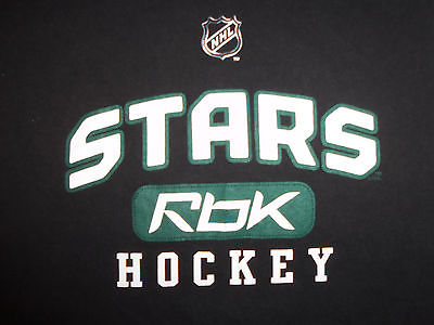 NHL Reebok Dallas Stars Hockey Team Black Graphic Print T Shirt XL
