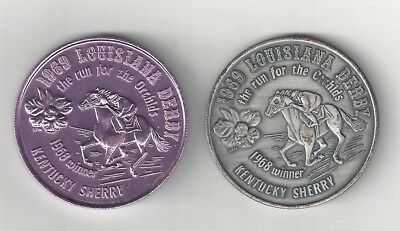 1969 NEW ORLEANS FAIR GROUNDS LOUISIANA DERBY HORSE RACING COINS TOKENS MEDALS