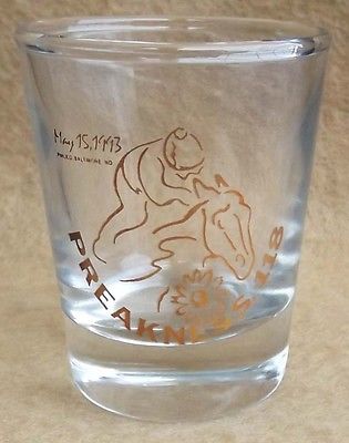 RARE, 1993 PREAKNESS STAKES HORSE RACING SHOT GLASS!