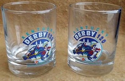 1994 KENTUCKY DERBY HORSE RACING SHOT GLASSES!          SET OF 4!
