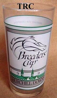 OFFICIAL 1991 BREEDERS CUP HORSE RACING GLASS - CHURCHILL DOWNS!