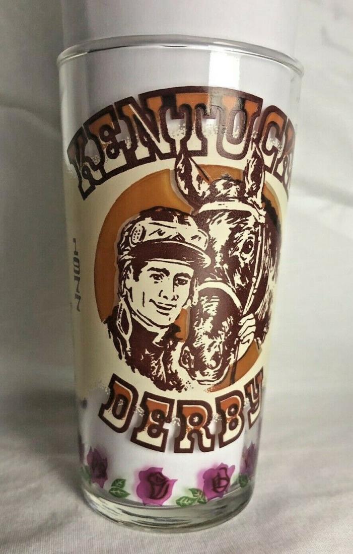 1977 Kentucky derby glass .Seattle Slew.Triple Crown Winner