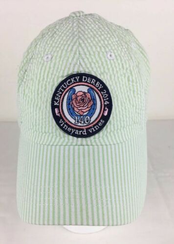 Vineyard Vines 2014 Ky Derby Hat Green Seersucker California Chrome Adjustable