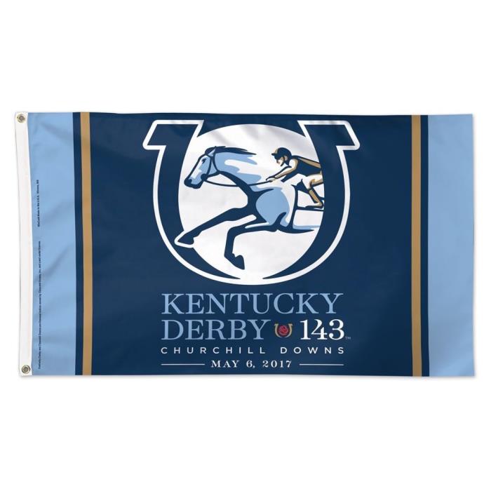 KENTUCKY DERBY 143 CHURCHILL DOWNS MAY 6, 2017 3'X5' DELUXE FLAG NEW WINCRAFT