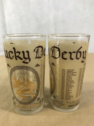(2) 1974  Kentucky Derby Churchill Downs Glasses G24