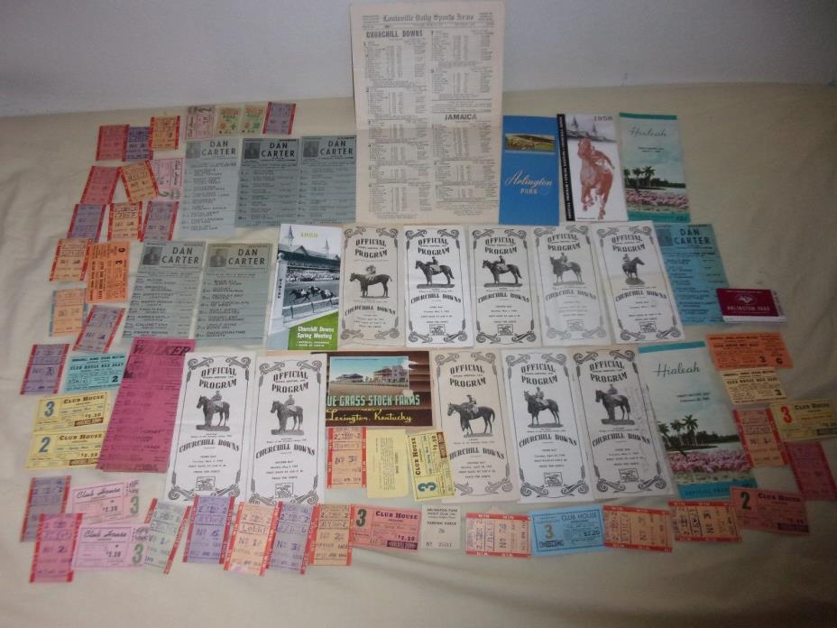 VINTAGE 1940'S-50'S CHURCHILL DOWNS HORSE RACING PROGRAMS TICKETS KENTUCKY DERBY