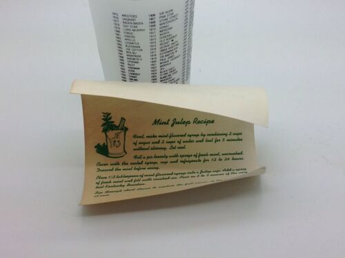 Kentucky Derby Official Glass 116 Running May 5 1990 UNUSED Mint Julep Recipe Ad