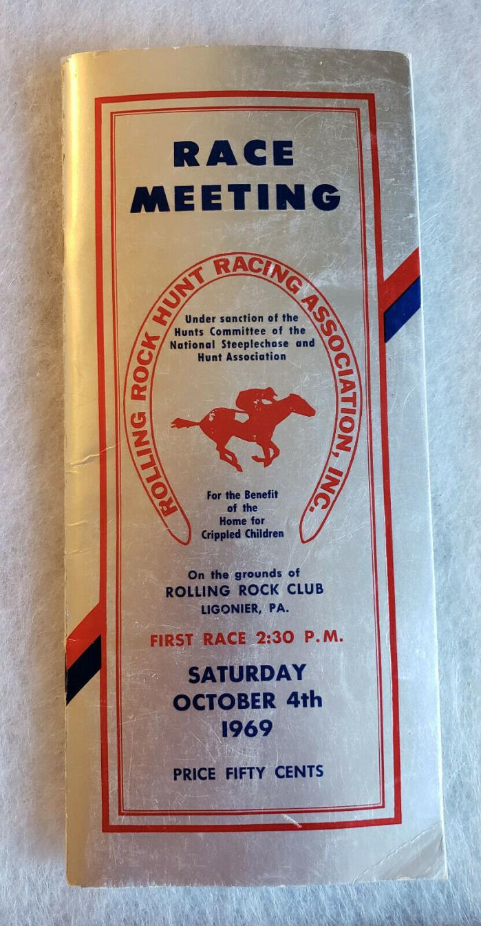 1969 Rolling Rock Hunt Racing Association Program - Pennsylvania Steeplechase