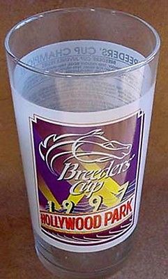 OFFICIAL HOLLYWOOD PARK 1997 BREEDERS CUP HORSE RACING GLASS!