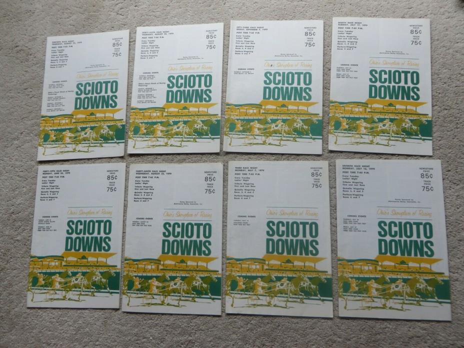 HARNESS HORSE RACING 1979  SCIOTO DOWNS PROGRAMS LOT OF 8