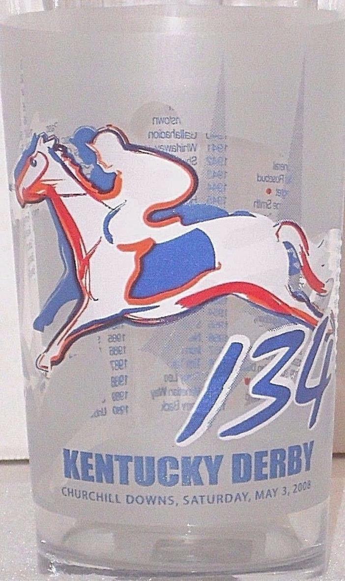 134th Kentucky Derby 2008 Churchill Downs Drinking Glass Official Horse Racing