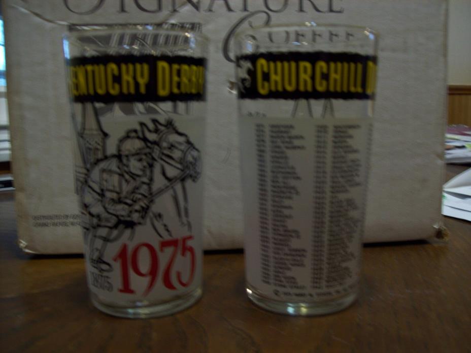 KENTUCKY DERBY 1975 DRINKING GLASSES SET 8