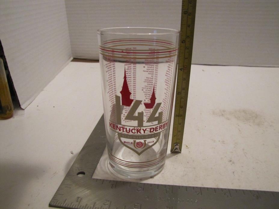 2018 KENTUCKY DERBY 144TH OFFICIAL GLASS TUMBLER CLEAN