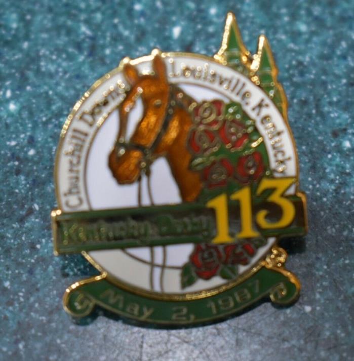 DERBY TIME 5 pack of KENTUCKY DERBY HAT PIN'S 113TH RUNNING May 2, 1987