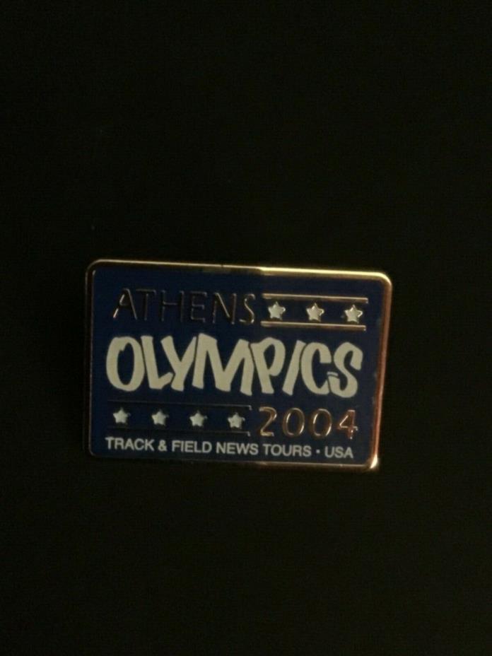2004 Athens Olympics  Newspaper Olympic Media Pin Track & Field News Tour Blue