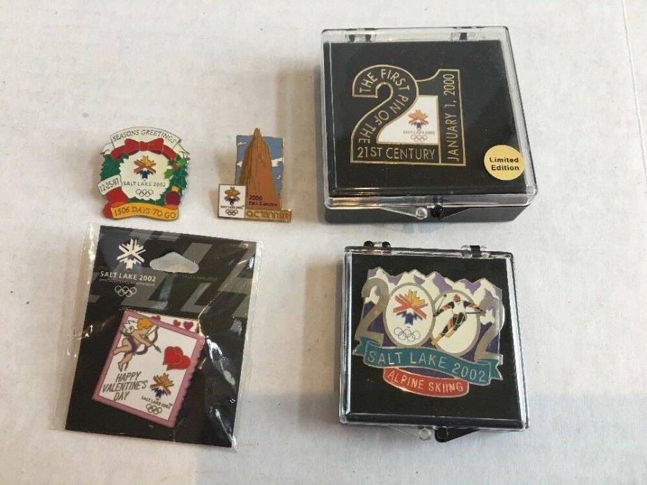 Olympics Salt Lake City Pins 2002 Lot of 5 Pins Valentine Sking Limited Edition