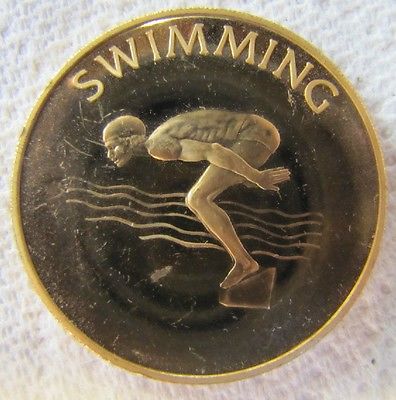 1980 MOSCOW OLYMPICS SWIMMING Medallion Official PNC Collection Medal